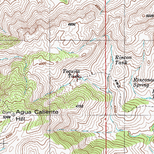 Topographic Map of Tequila Tank, AZ