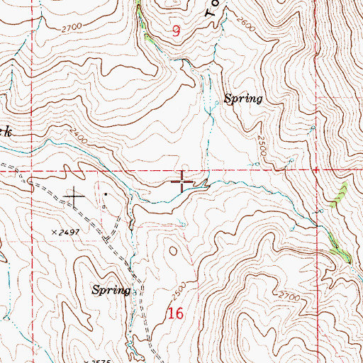 Topographic Map of Toe Jam Canyon, ID