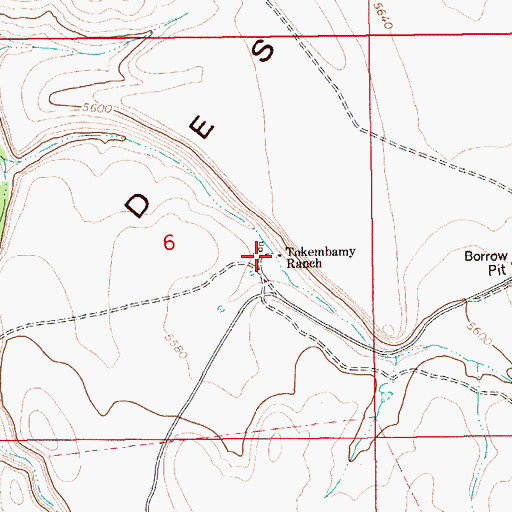 Topographic Map of Tokembamy Ranch, ID