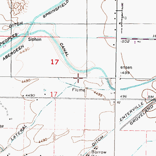 Topographic Map of Dubois Lateral, ID