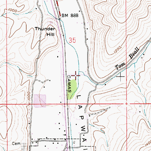 Topographic Map of Tom Beall Creek, ID