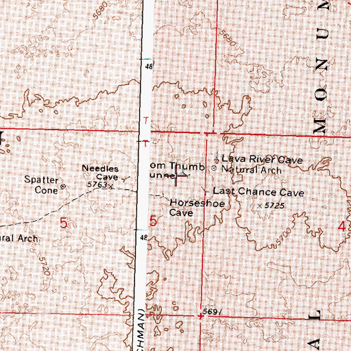 Topographic Map of Tom Thumb Tunnel, ID