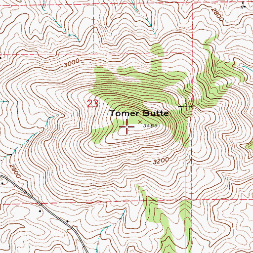 Topographic Map of Tomer Butte, ID