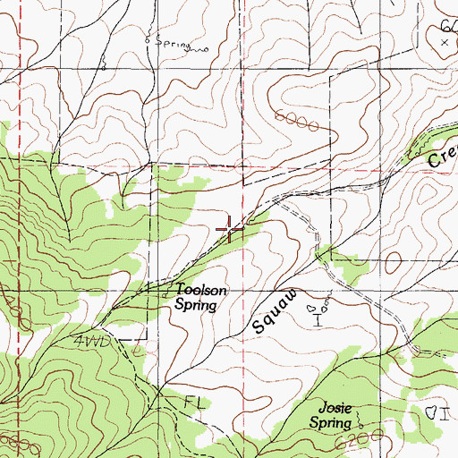 Topographic Map of Toolson Spring, ID