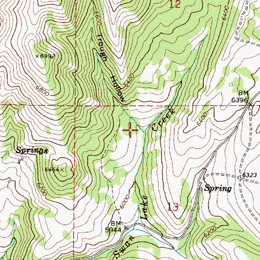 Topographic Map of Tough Hollow, ID