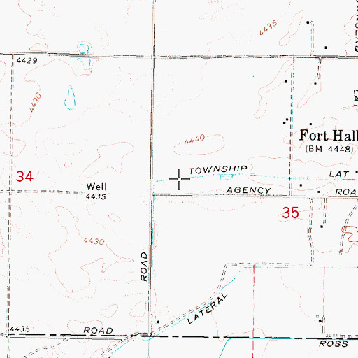Topographic Map of Township Lateral, ID