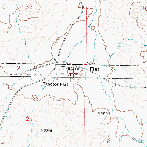 Topographic Map of Tractor Flat, ID
