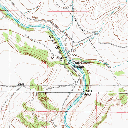 Topographic Map of Trail Creek, ID