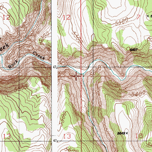 Topographic Map of Triangle Creek, ID