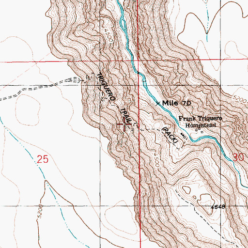 Topographic Map of Triguero Trail, ID