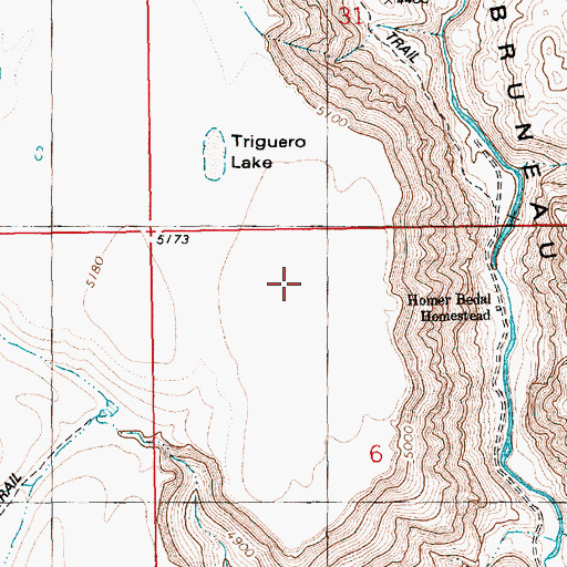 Topographic Map of Triguero Lake, ID