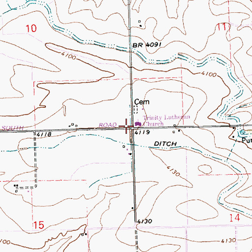 Topographic Map of Trinity School, ID