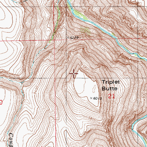Topographic Map of Triplet Butte, ID