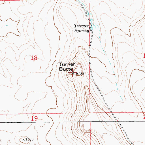 Topographic Map of Turner Butte, ID