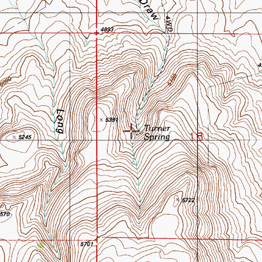 Topographic Map of Turner Spring, ID