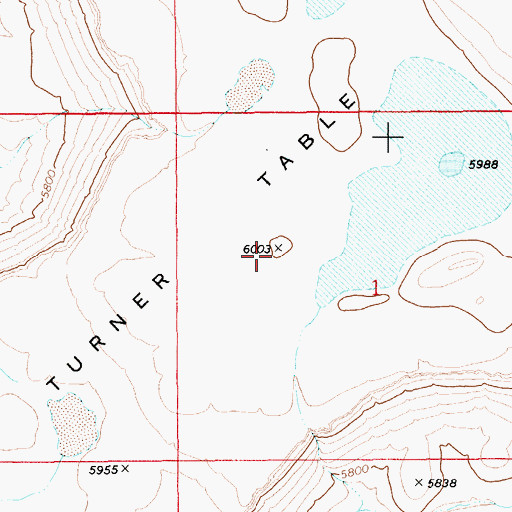 Topographic Map of Turner Table, ID