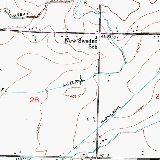 Topographic Map of Tuttle Lateral, ID