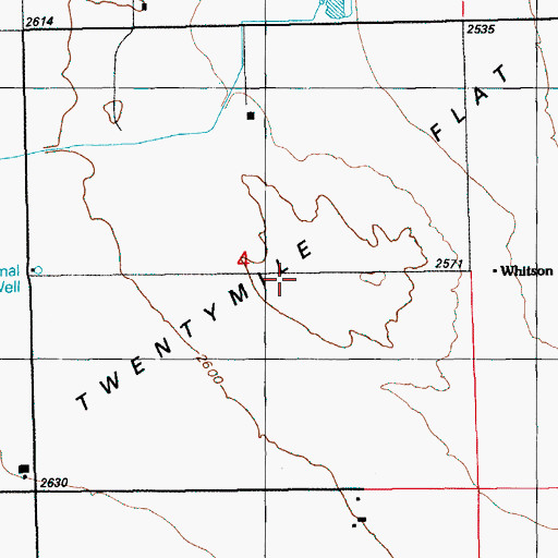 Topographic Map of Twentymile Flat, ID