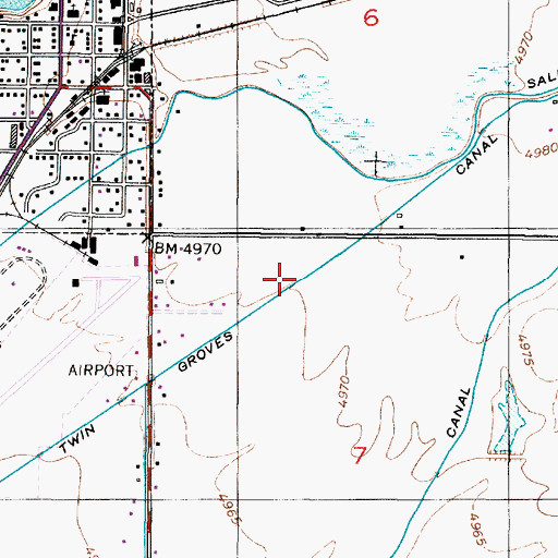 Topographic Map of Twin Groves Canal, ID