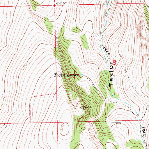 Topographic Map of Twin Lakes, ID