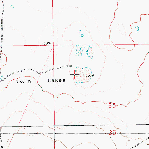 Topographic Map of Twin Lakes, ID