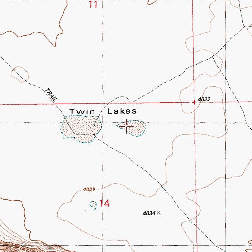 Topographic Map of Twin Lakes, ID