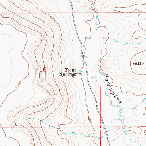 Topographic Map of Twin Springs, ID