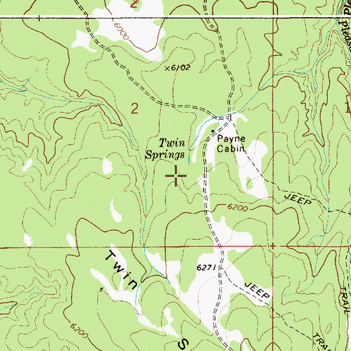 Topographic Map of Twin Springs, ID