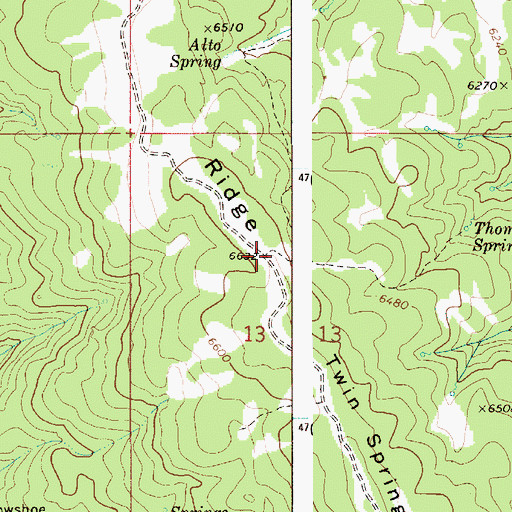 Topographic Map of Twin Springs Ridge, ID