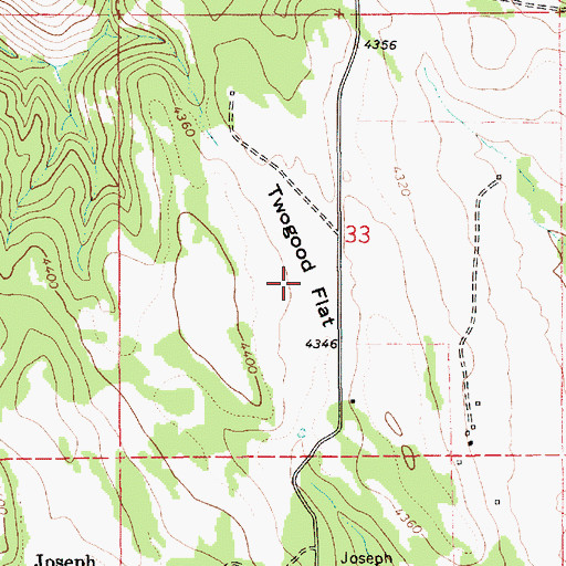 Topographic Map of Twogood Flat, ID