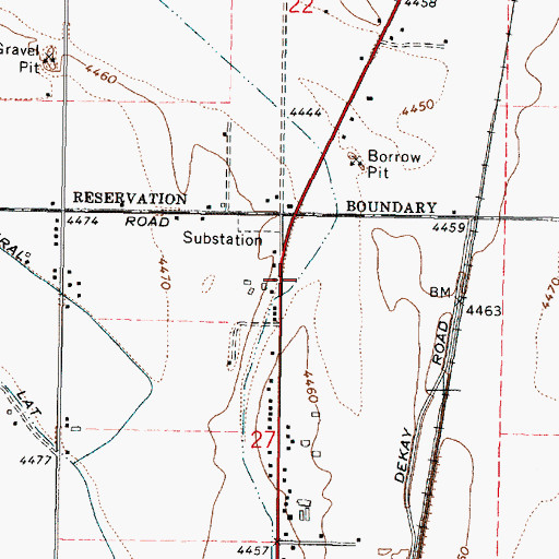 Topographic Map of Tyhee Wasteway, ID