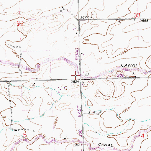 Topographic Map of U Canal, ID