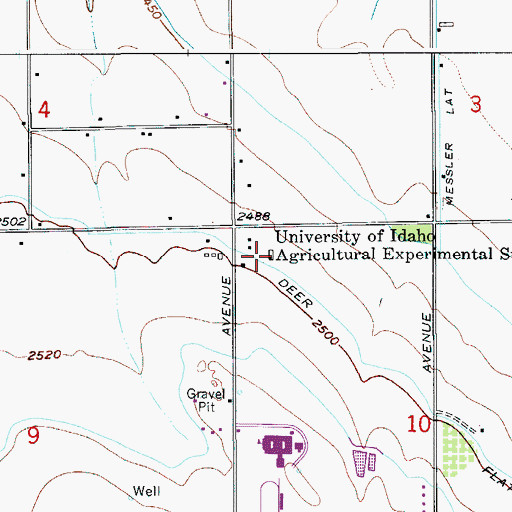 Topographic Map of Univ of Idaho Agr Experimental Station, ID