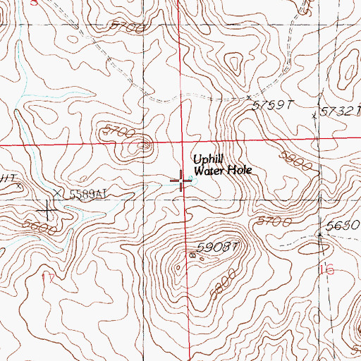 Topographic Map of Uphill Water Hole, ID