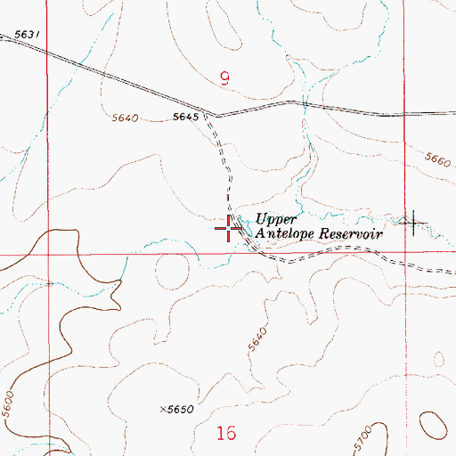 Topographic Map of Upper Antelope Reservoir, ID