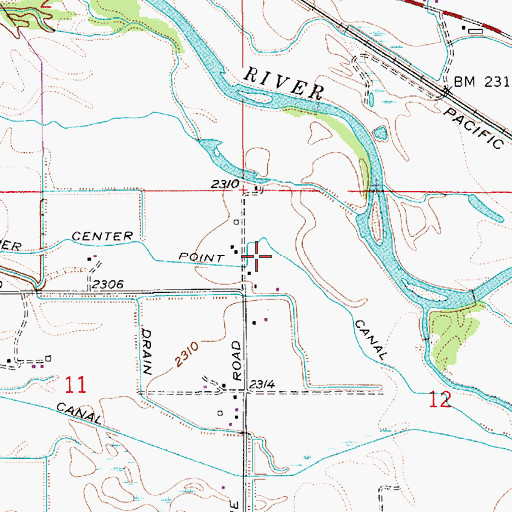Topographic Map of Upper Center Point Canal, ID