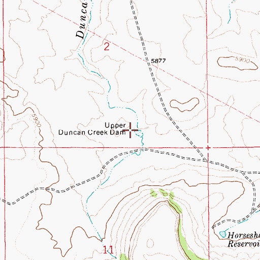 Topographic Map of Upper Duncan Creek Dam, ID