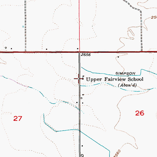 Topographic Map of Upper Fairview School, ID