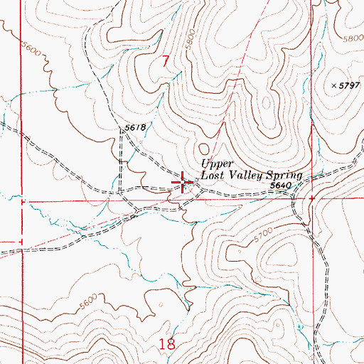 Topographic Map of Upper Lost Valley Spring, ID