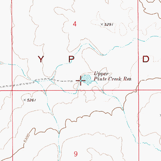 Topographic Map of Upper Piute Creek Reservoir, ID