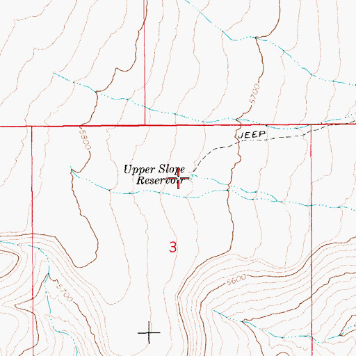 Topographic Map of Upper Slope Reservoir, ID