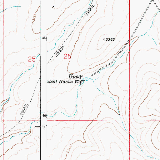 Topographic Map of Upper Walcot Basin Reservoir, ID