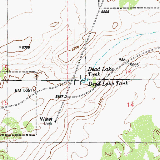 Topographic Map of Dead Lake Tank, AZ