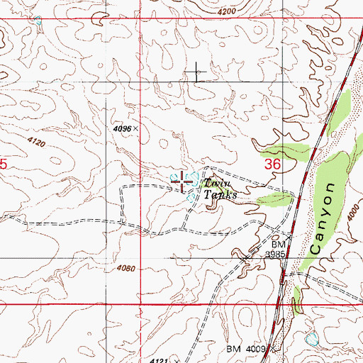 Topographic Map of Twin Tanks, AZ