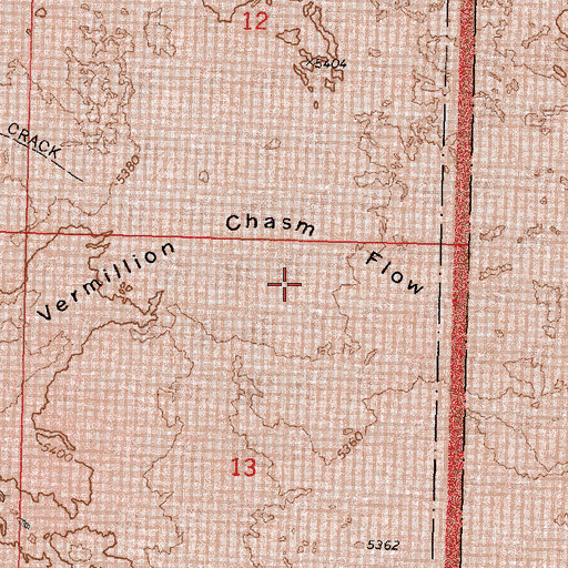 Topographic Map of Vermilion Chasm Flow, ID
