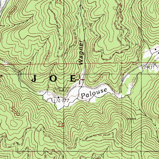 Topographic Map of Wagner Gulch, ID