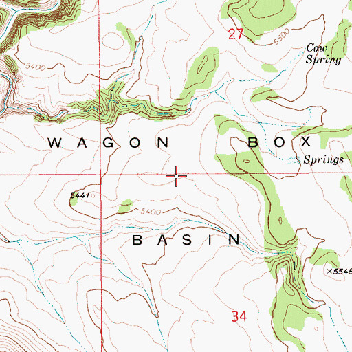 Topographic Map of Wagon Box Basin, ID