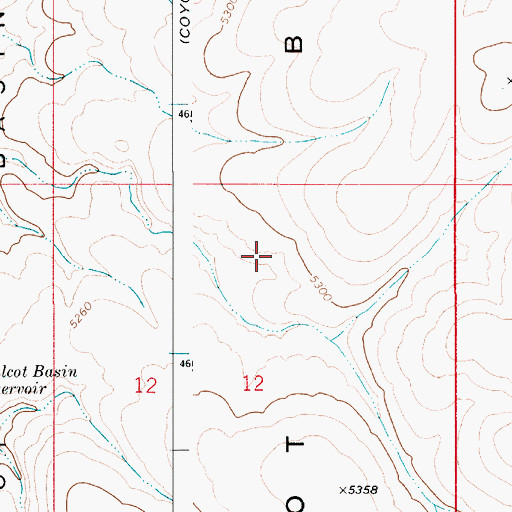 Topographic Map of Walcot Basin, ID