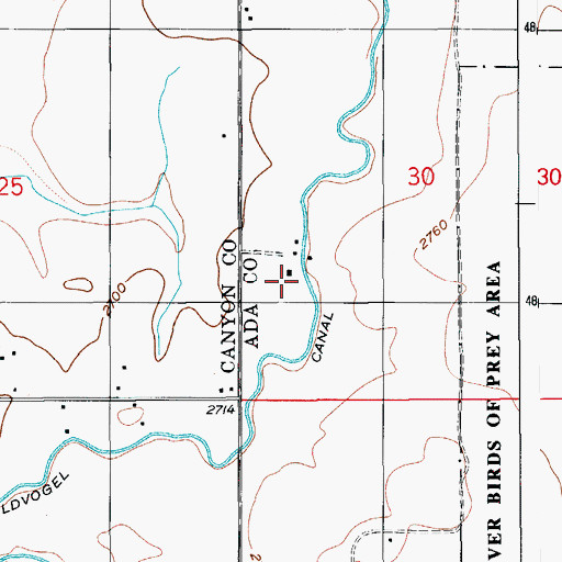 Topographic Map of Waldvogel Canal, ID