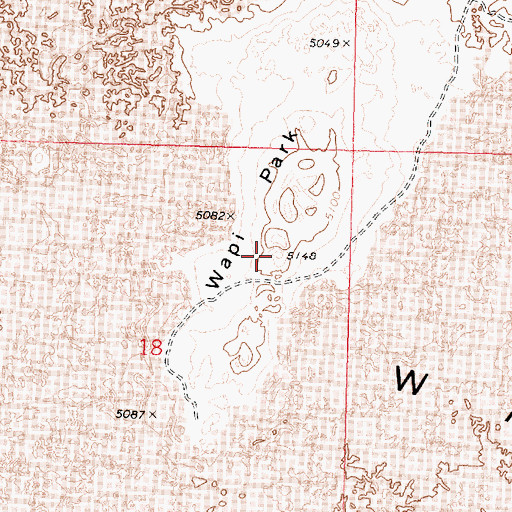 Topographic Map of Wapi Park, ID